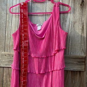 Creative Design Works HOTPINK Sleeveless Top Accordion Pleats -3 Tiers  -SZ L